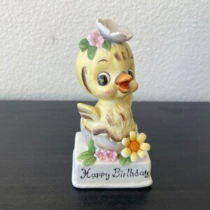 Vintage Baby Chick Birthday Figurine // Birthday Gift, Baby Shower Decor